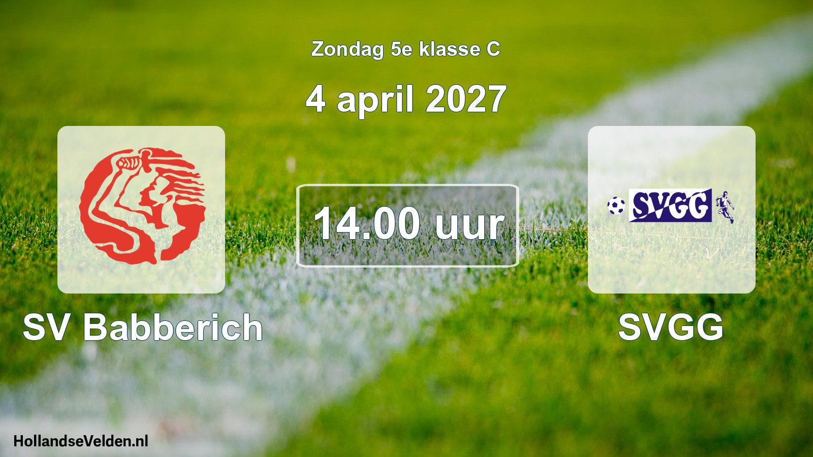 Geplande wedstrijd: SV Babberich - SVGG (4 april 2027)