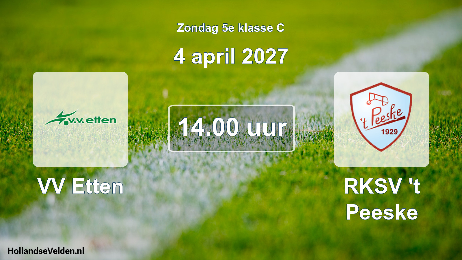 Geplande wedstrijd: VV Etten - RKSV 't Peeske (4 april 2027)