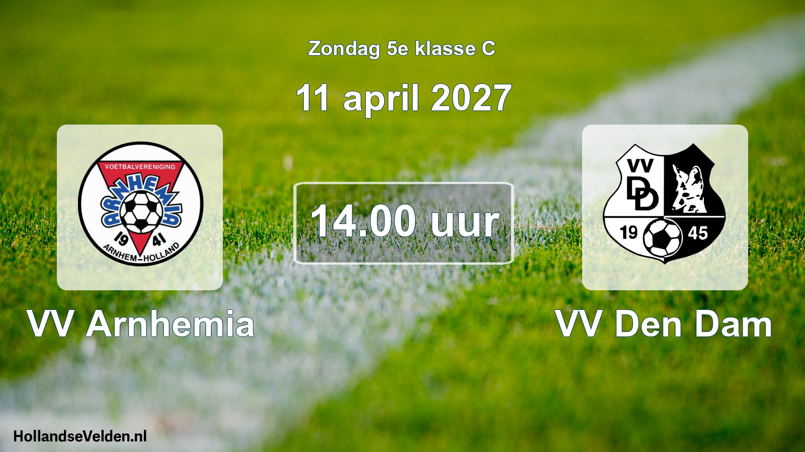 Geplande wedstrijd: VV Arnhemia - VV Den Dam (11 april 2027)