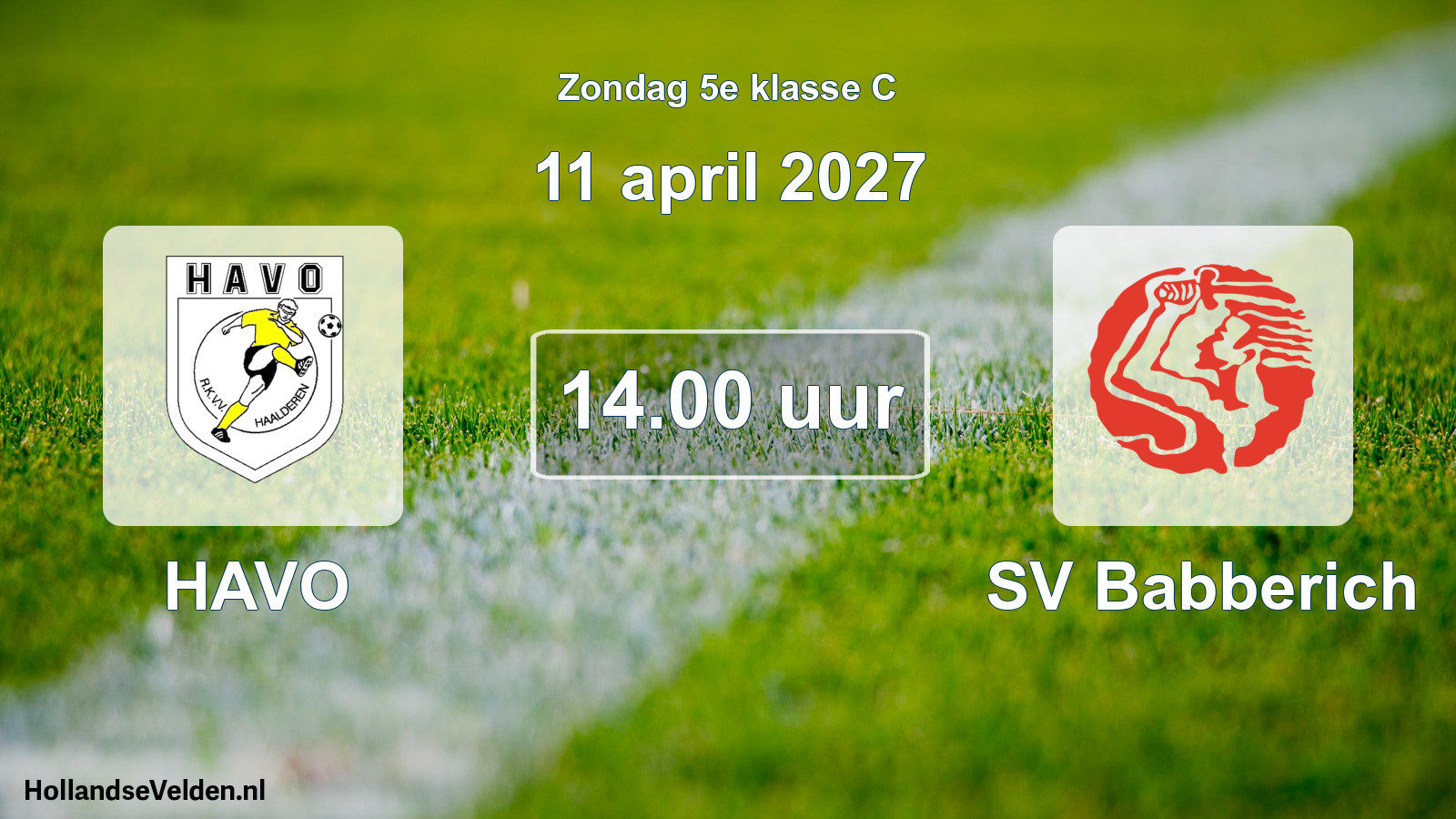Scheduled Match: HAVO - SV Babberich (11 April 2027)