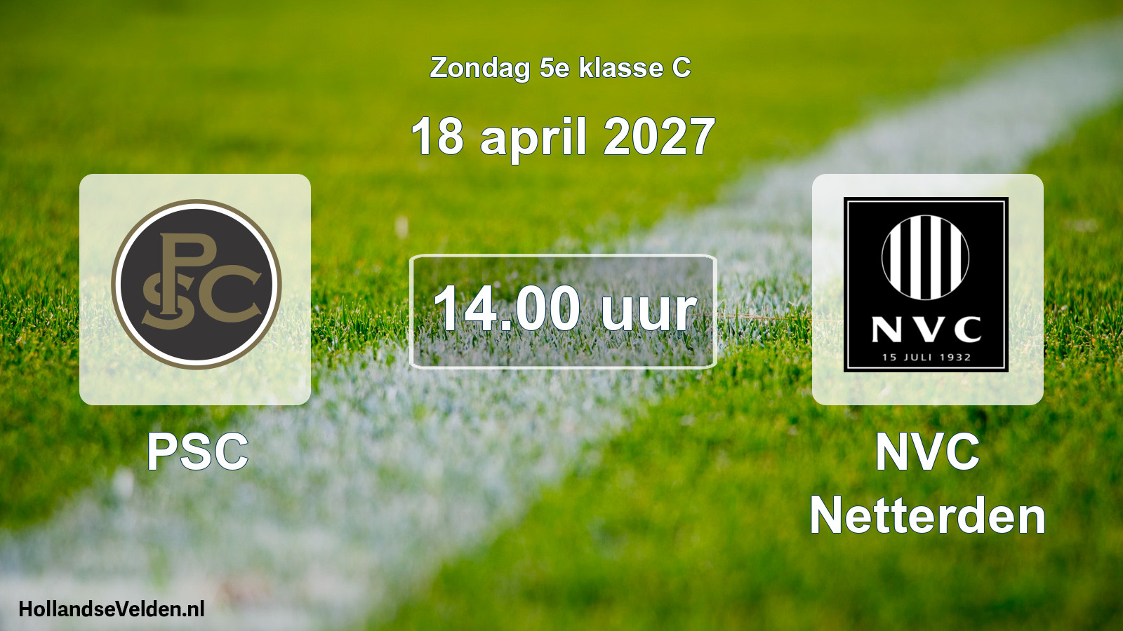 Geplande wedstrijd: PSC - NVC Netterden (18 april 2027)