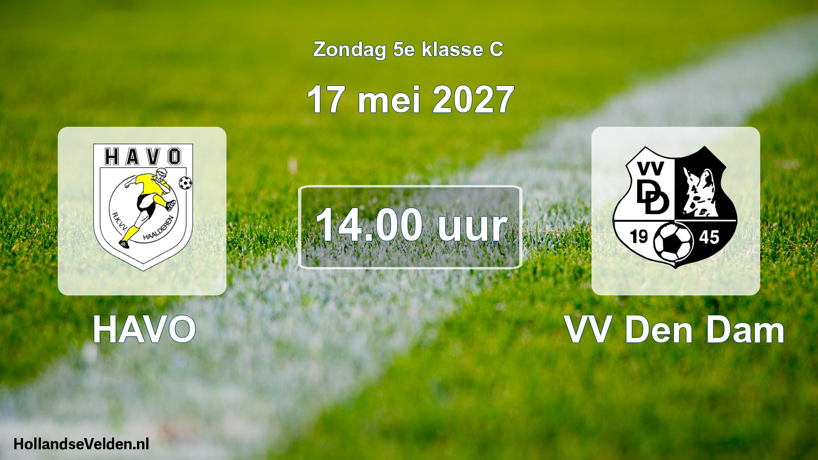 Geplande wedstrijd: HAVO - VV Den Dam (17 mei 2027)