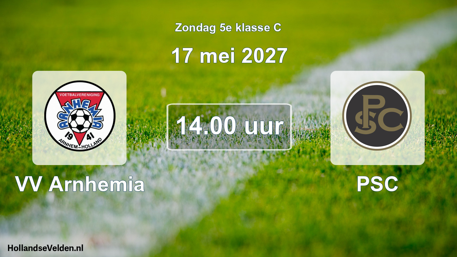 Geplande wedstrijd: VV Arnhemia - PSC (17 mei 2027)