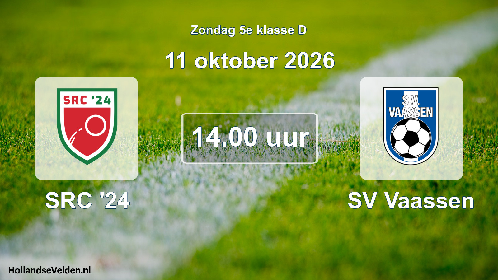 Geplande wedstrijd: SRC '24 - SV Vaassen (11 oktober 2026)