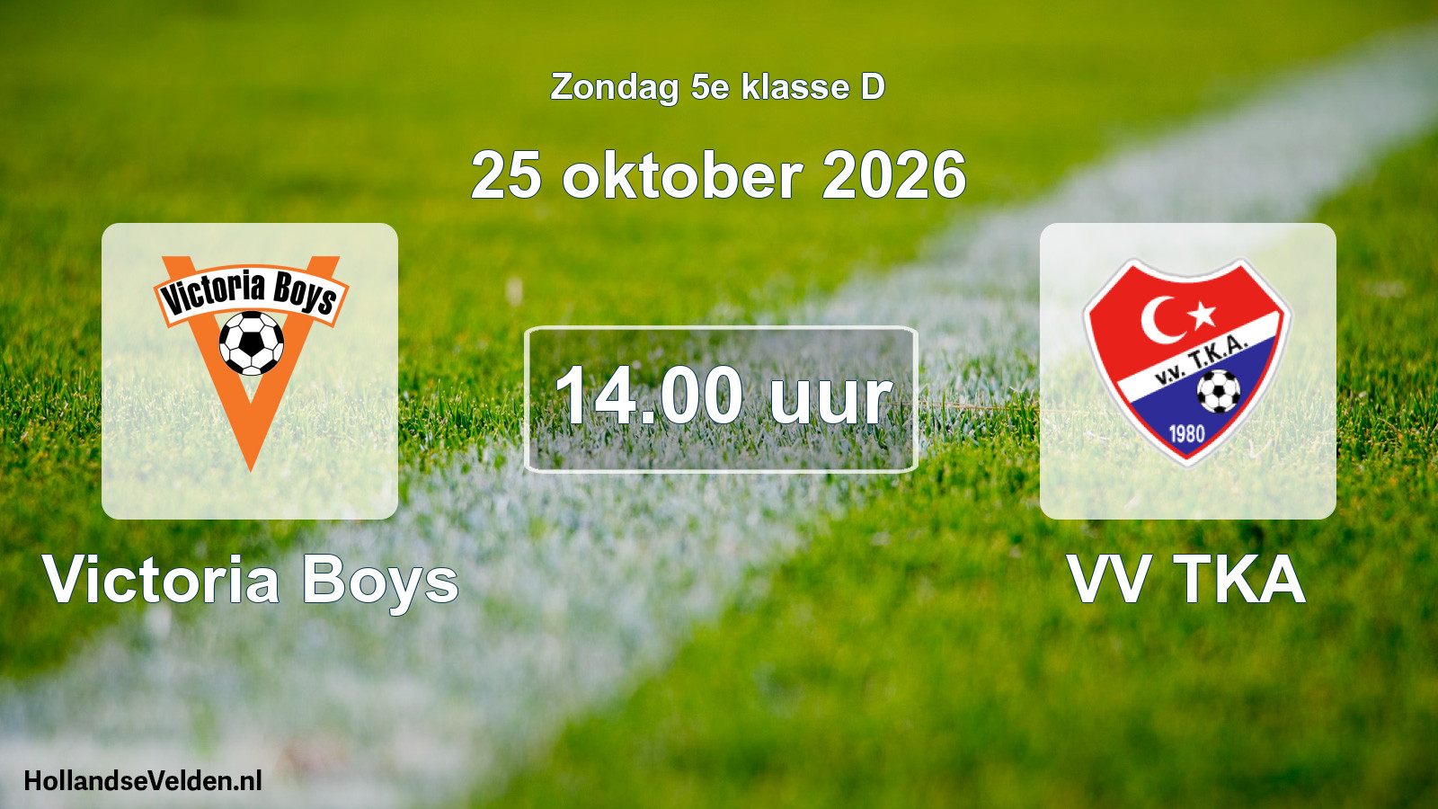 Geplande wedstrijd: Victoria Boys - VV TKA (25 oktober 2026)