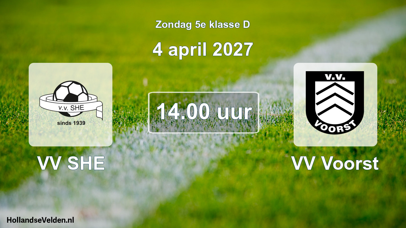 Geplande wedstrijd: VV SHE - VV Voorst (4 april 2027)