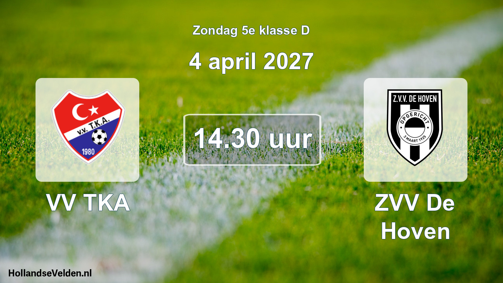 Geplande wedstrijd: VV TKA - ZVV De Hoven (4 april 2027)