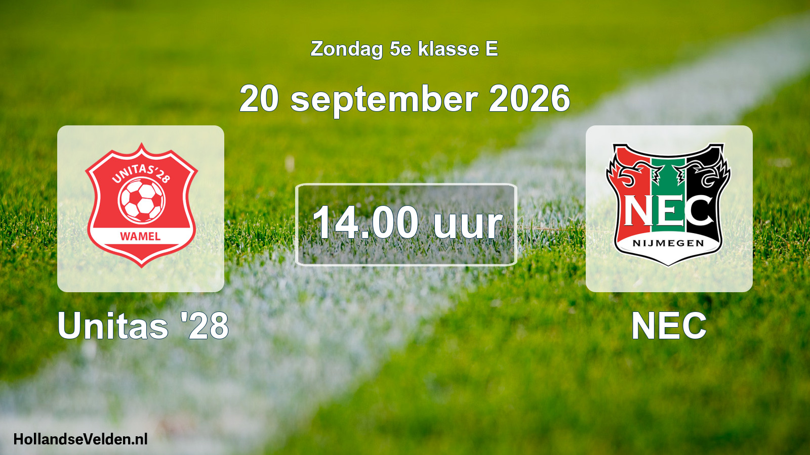 Geplande wedstrijd: Unitas '28 - NEC (20 september 2026)