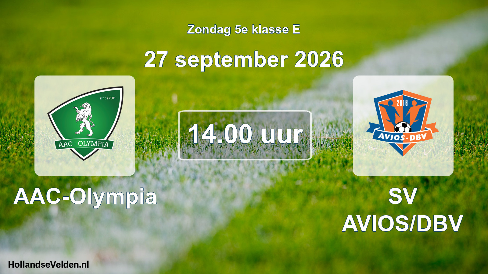 Geplande wedstrijd: AAC-Olympia - SV AVIOS/DBV (27 september 2026)