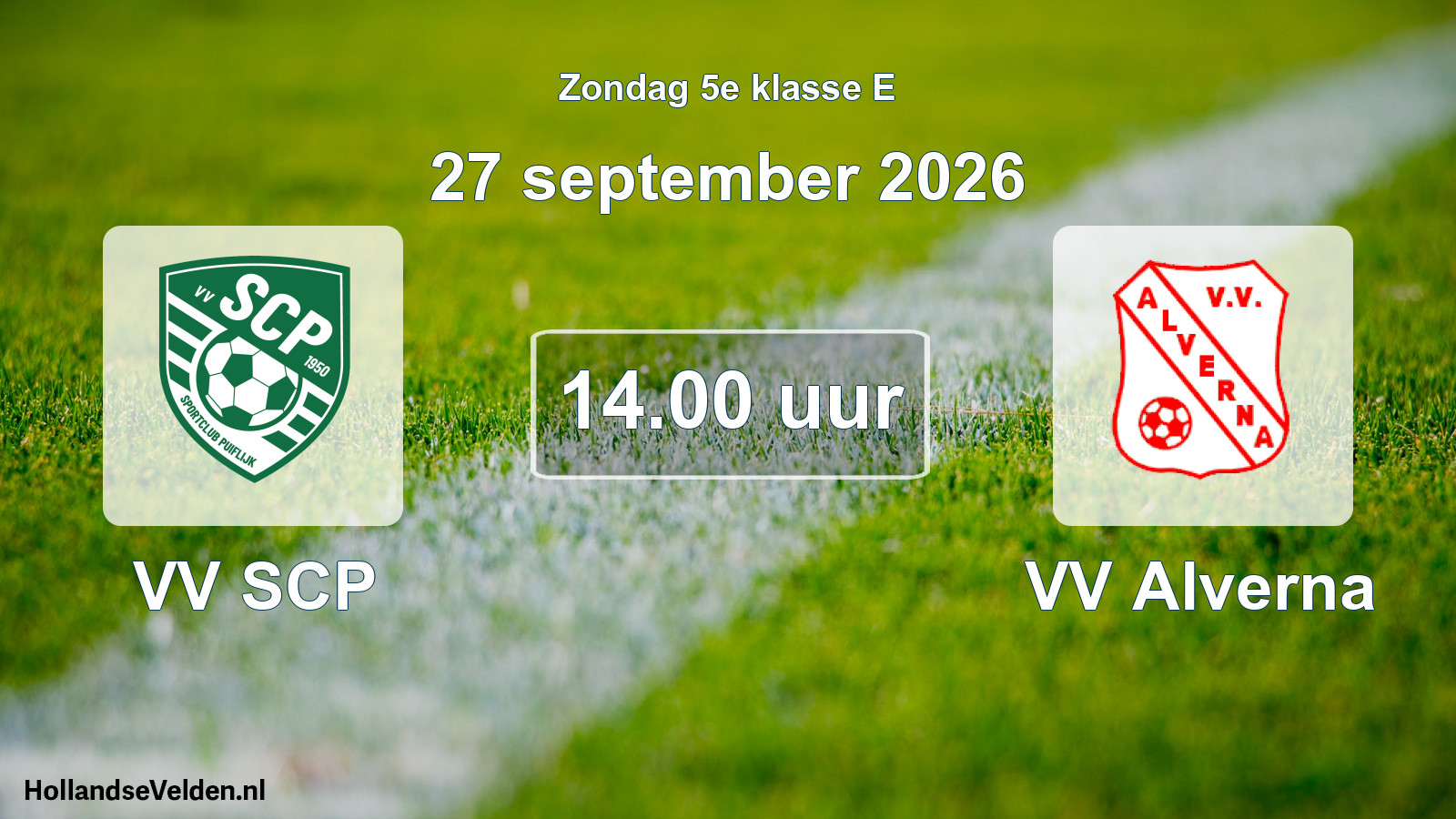 Geplande wedstrijd: VV SCP - VV Alverna (27 september 2026)