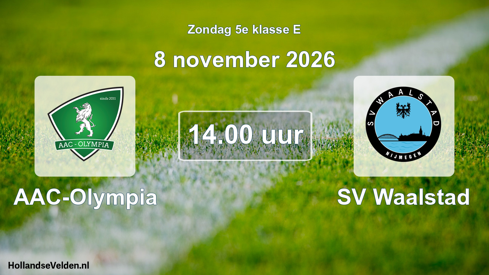 Geplande wedstrijd: AAC-Olympia - SV Waalstad (8 november 2026)