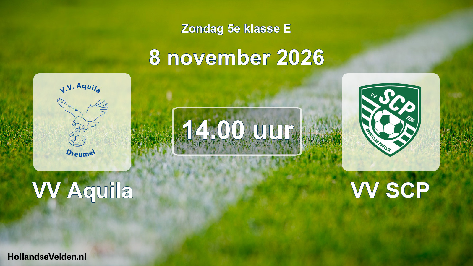 Geplande wedstrijd: VV Aquila - VV SCP (8 november 2026)