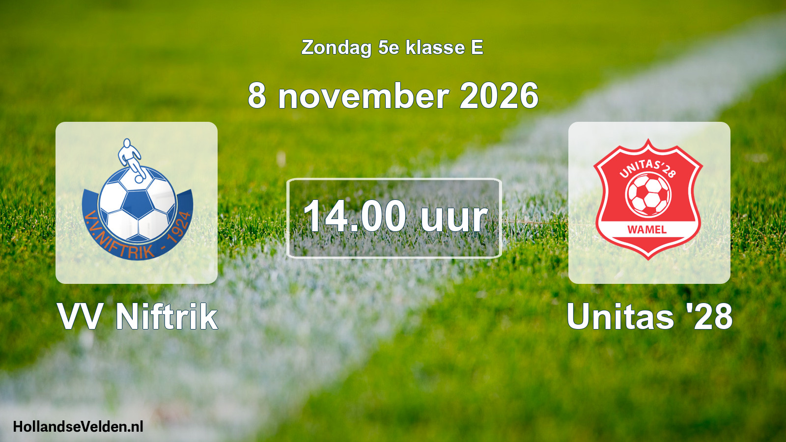 Geplande wedstrijd: VV Niftrik - Unitas '28 (8 november 2026)
