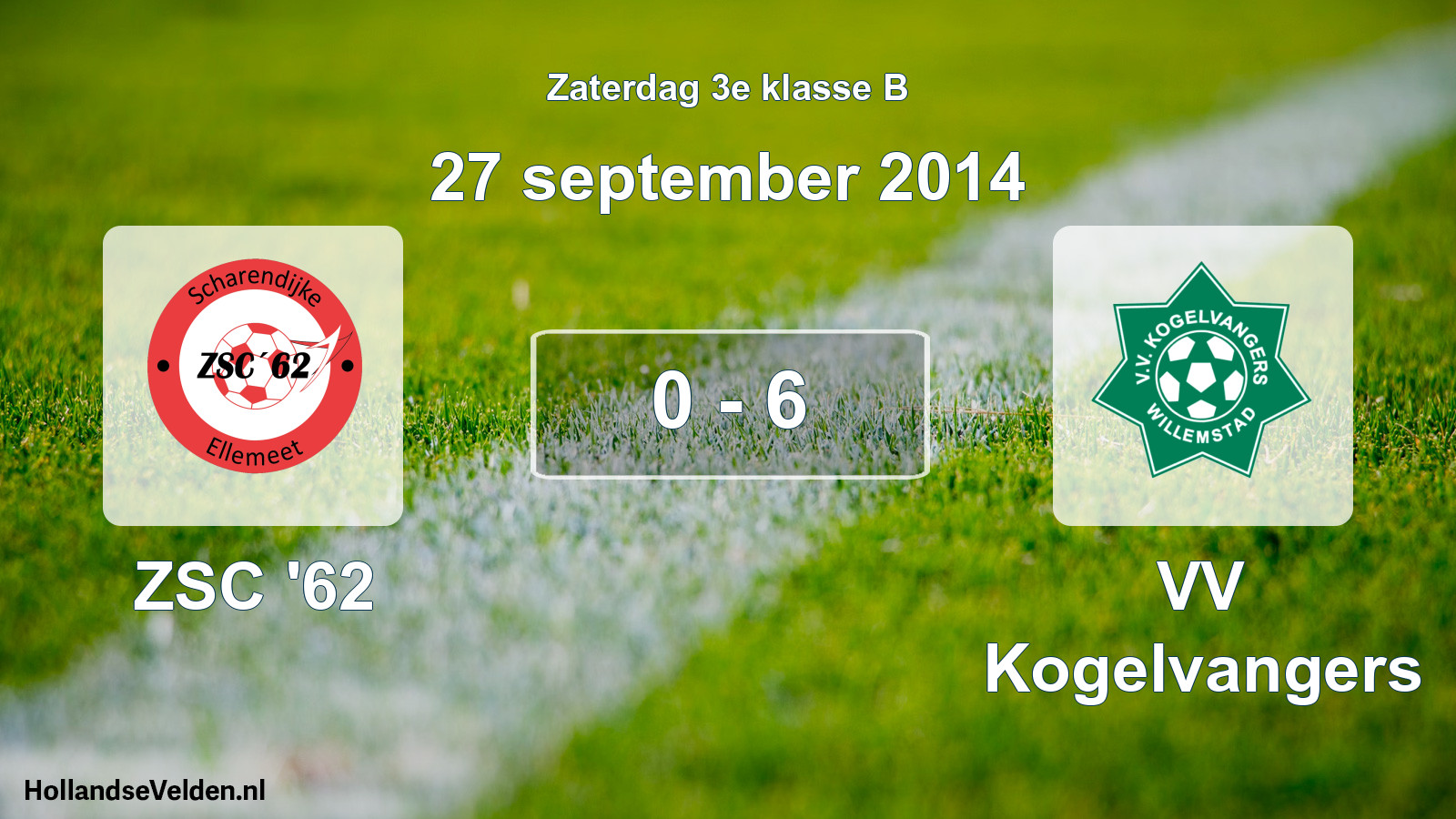 Total number of matches played: ZSC '62 - VV Kogelvangers 0 - 6 (27 September 2014)