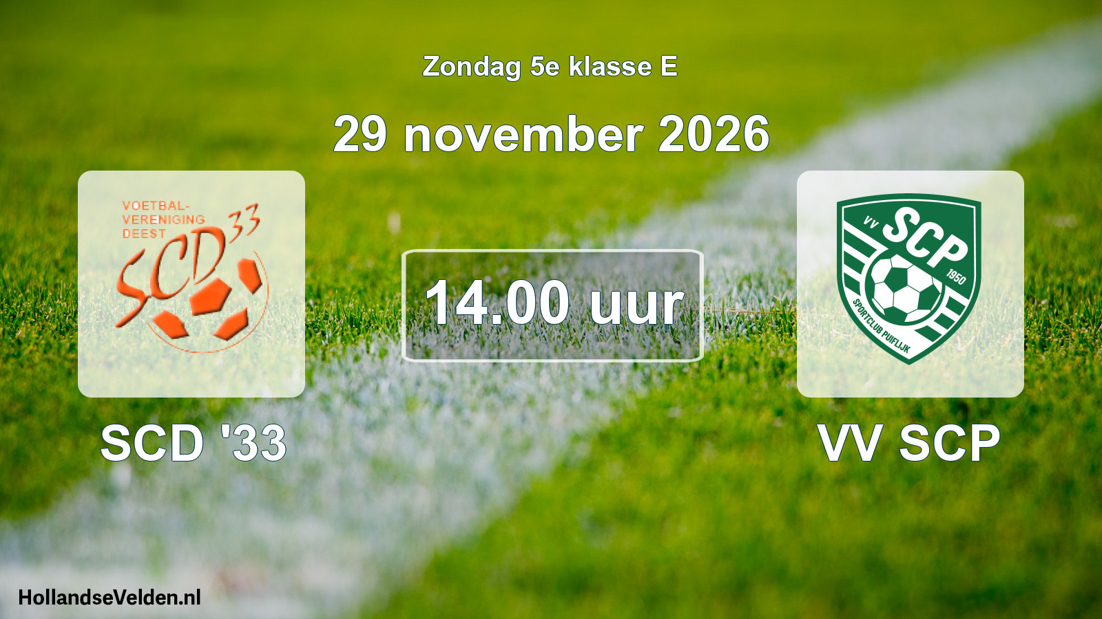Geplande wedstrijd: SCD '33 - VV SCP (29 november 2026)