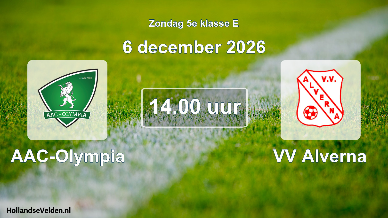 Geplande wedstrijd: AAC-Olympia - VV Alverna (6 december 2026)