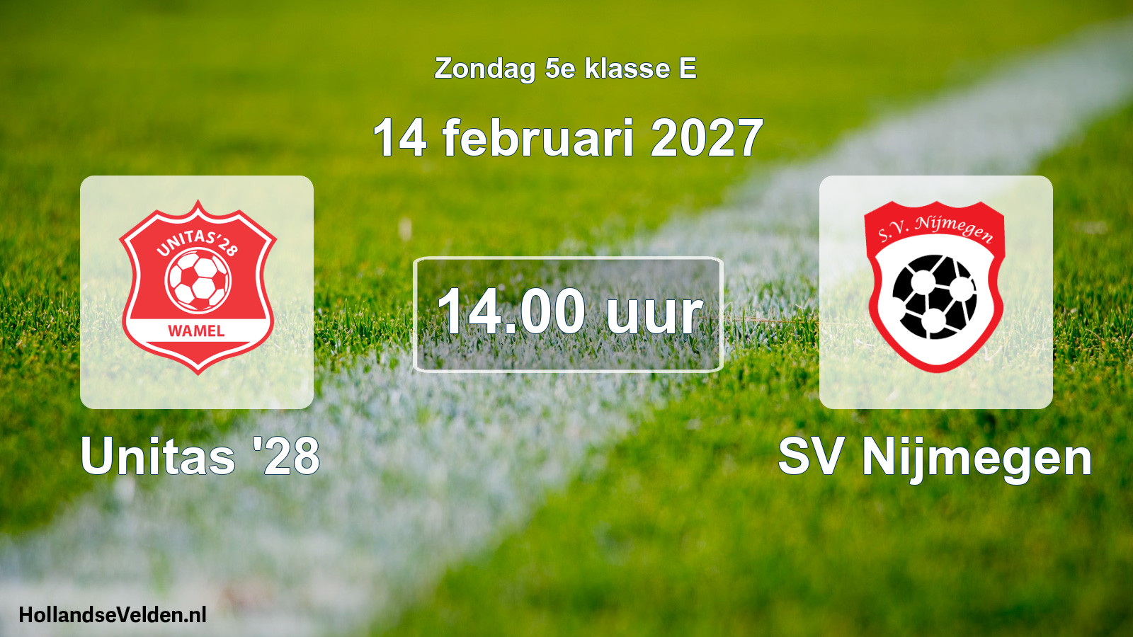 Geplande wedstrijd: Unitas '28 - SV Nijmegen (14 februari 2027)