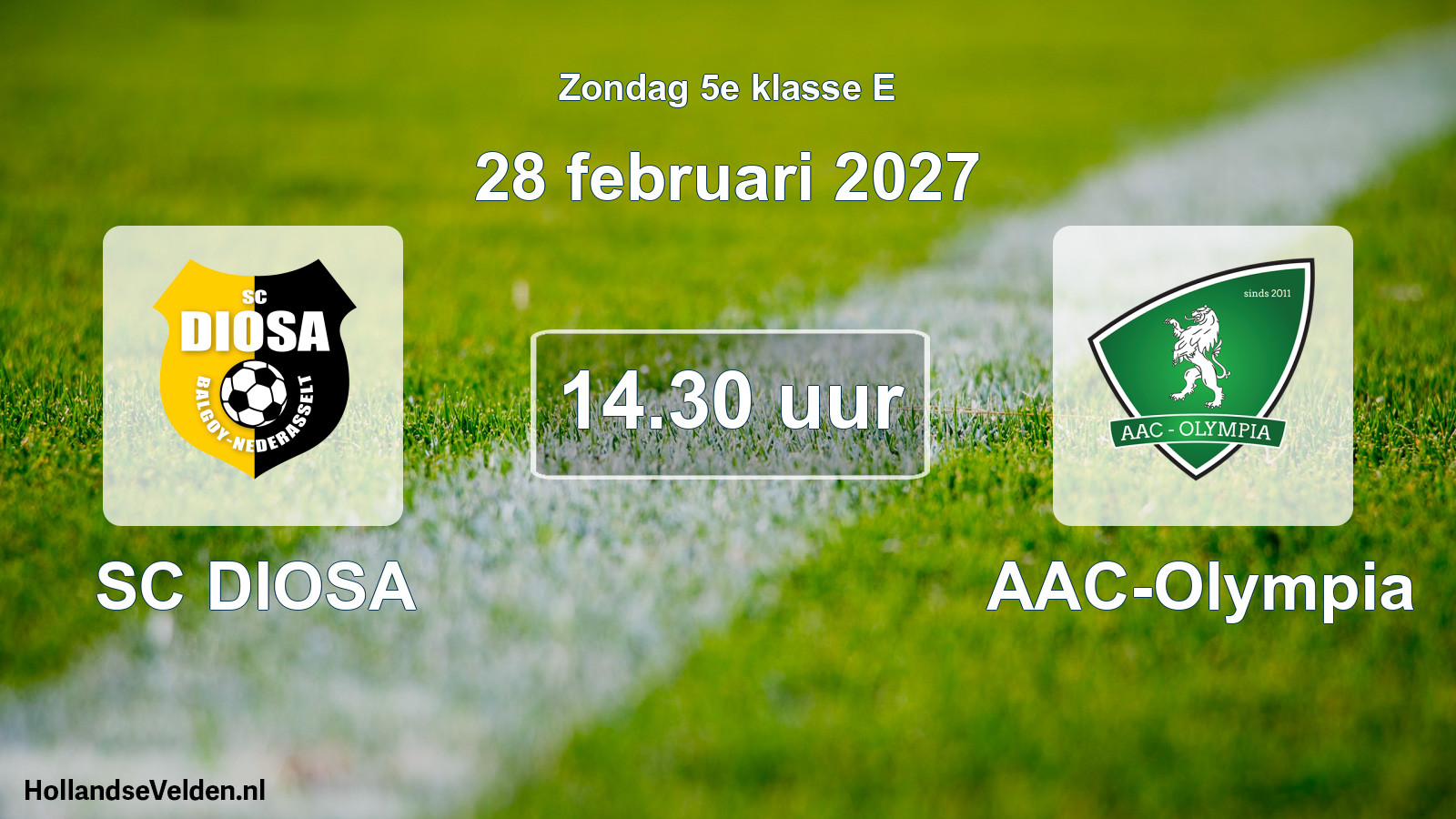 Geplande wedstrijd: SC DIOSA - AAC-Olympia (28 februari 2027)