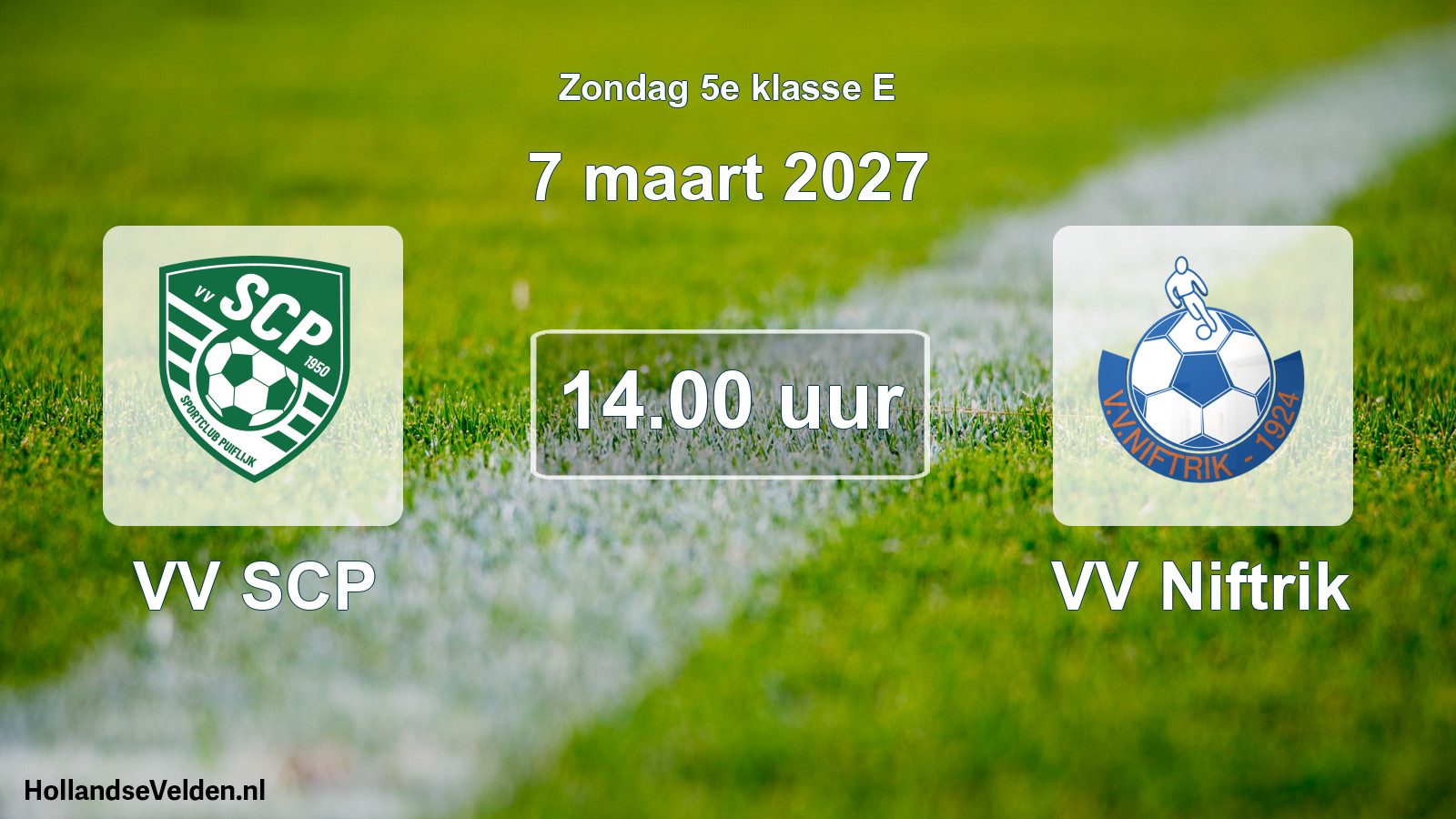 Geplande wedstrijd: VV SCP - VV Niftrik (7 maart 2027)