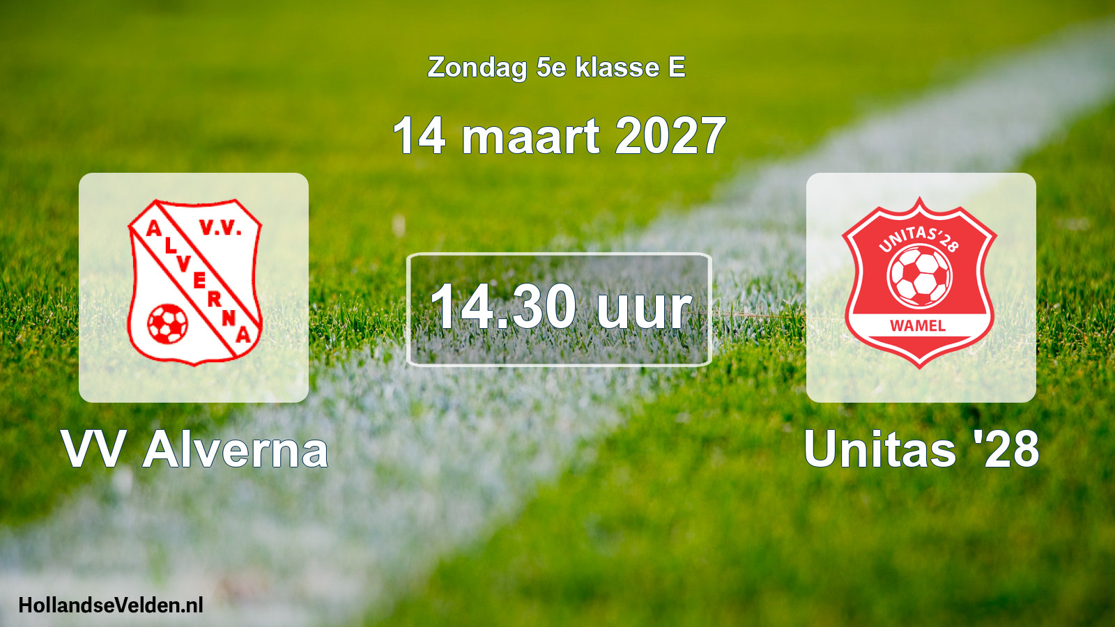 Geplande wedstrijd: VV Alverna - Unitas '28 (14 maart 2027)
