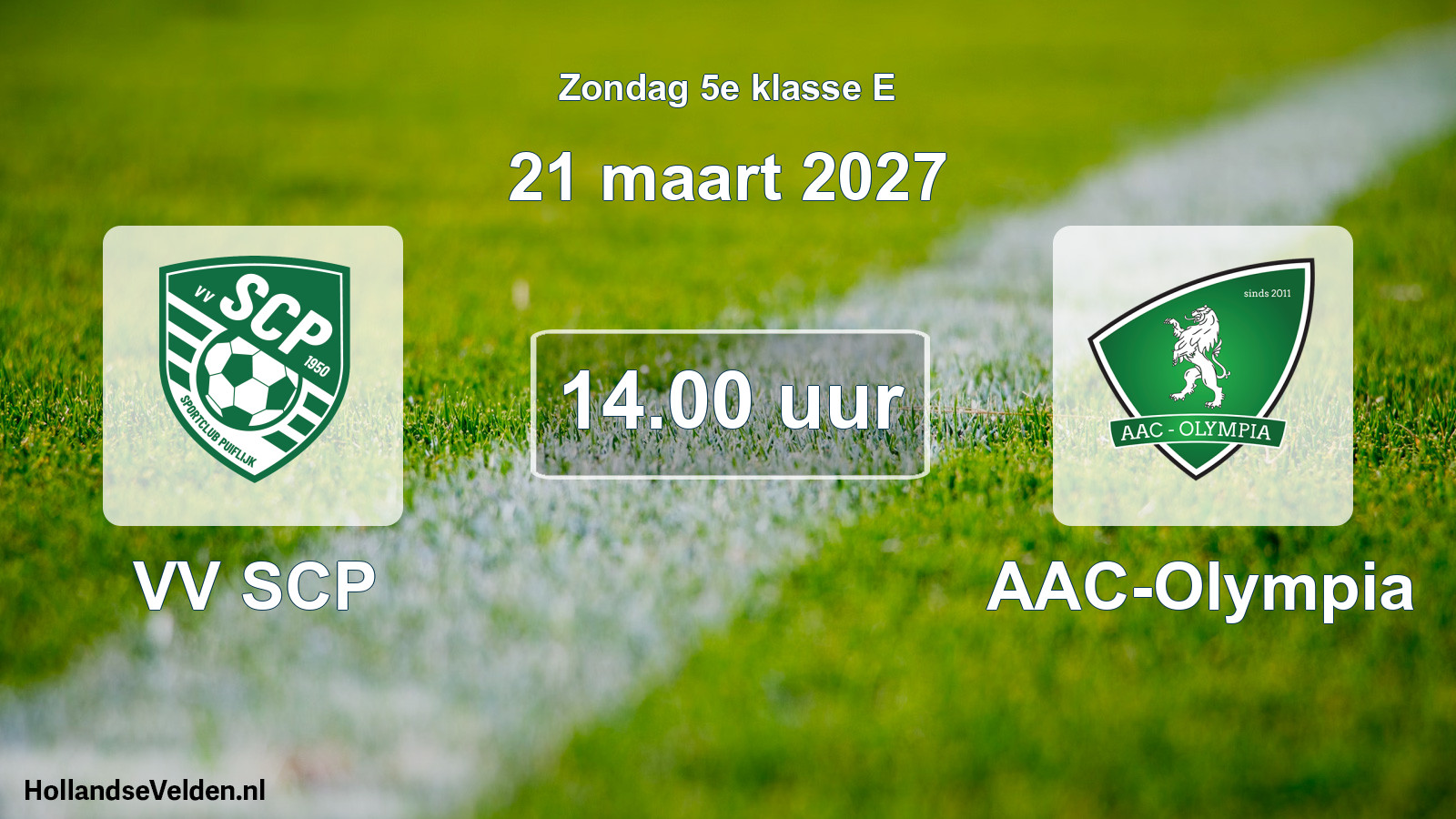 Geplande wedstrijd: VV SCP - AAC-Olympia (21 maart 2027)