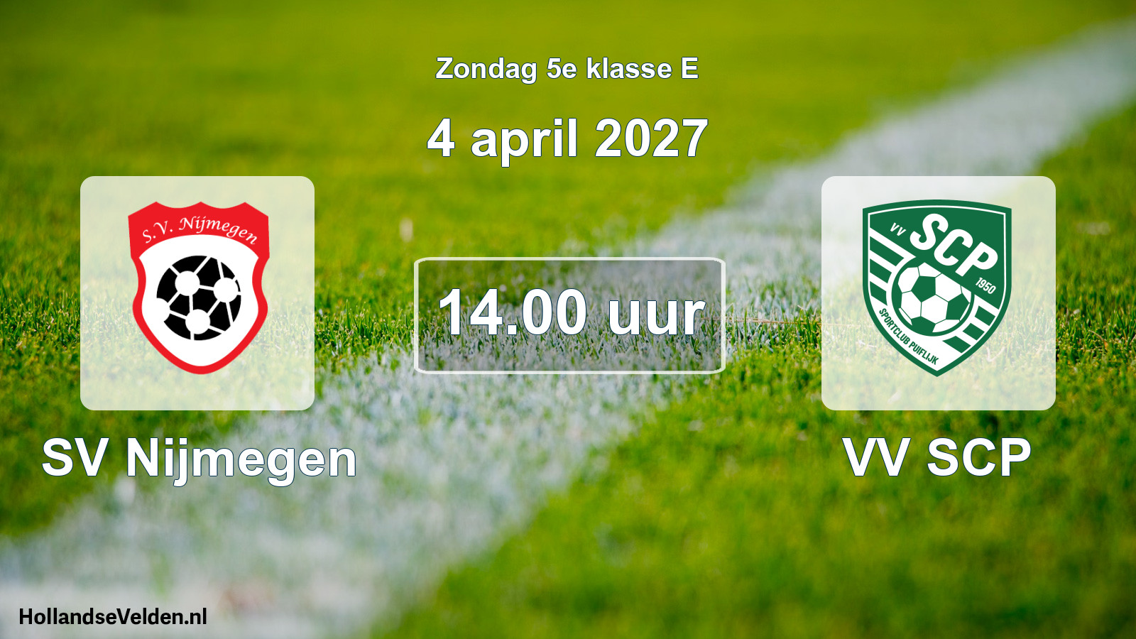 Geplande wedstrijd: SV Nijmegen - VV SCP (4 april 2027)