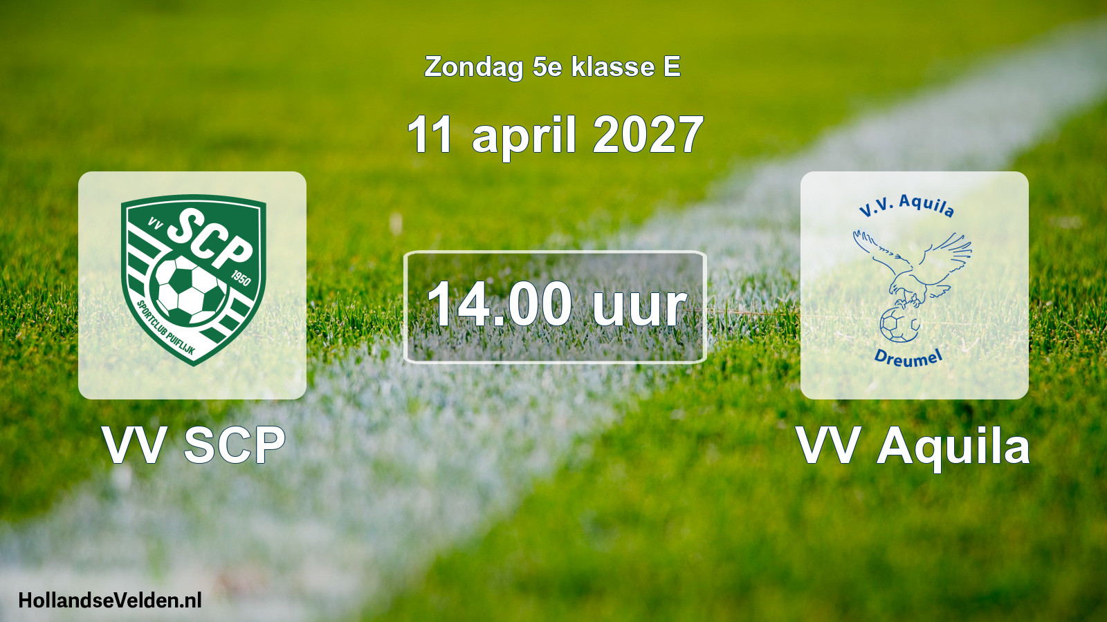 Geplande wedstrijd: VV SCP - VV Aquila (11 april 2027)