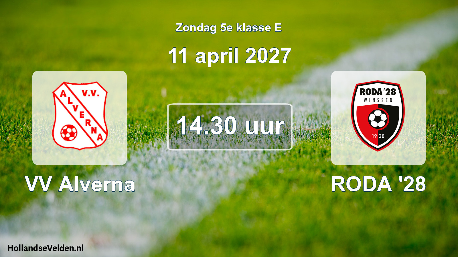 Geplande wedstrijd: VV Alverna - RODA '28 (11 april 2027)