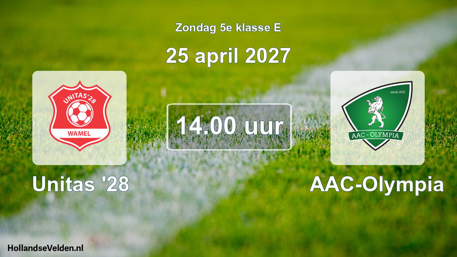 Geplande wedstrijd: Unitas '28 - AAC-Olympia (25 april 2027)