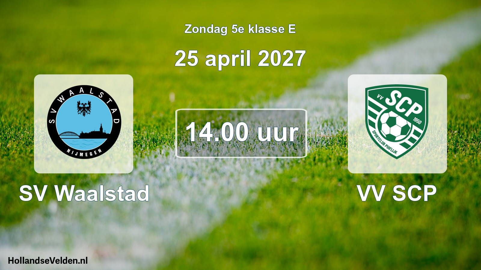 Scheduled Match: SV Waalstad - VV SCP (25 April 2027)