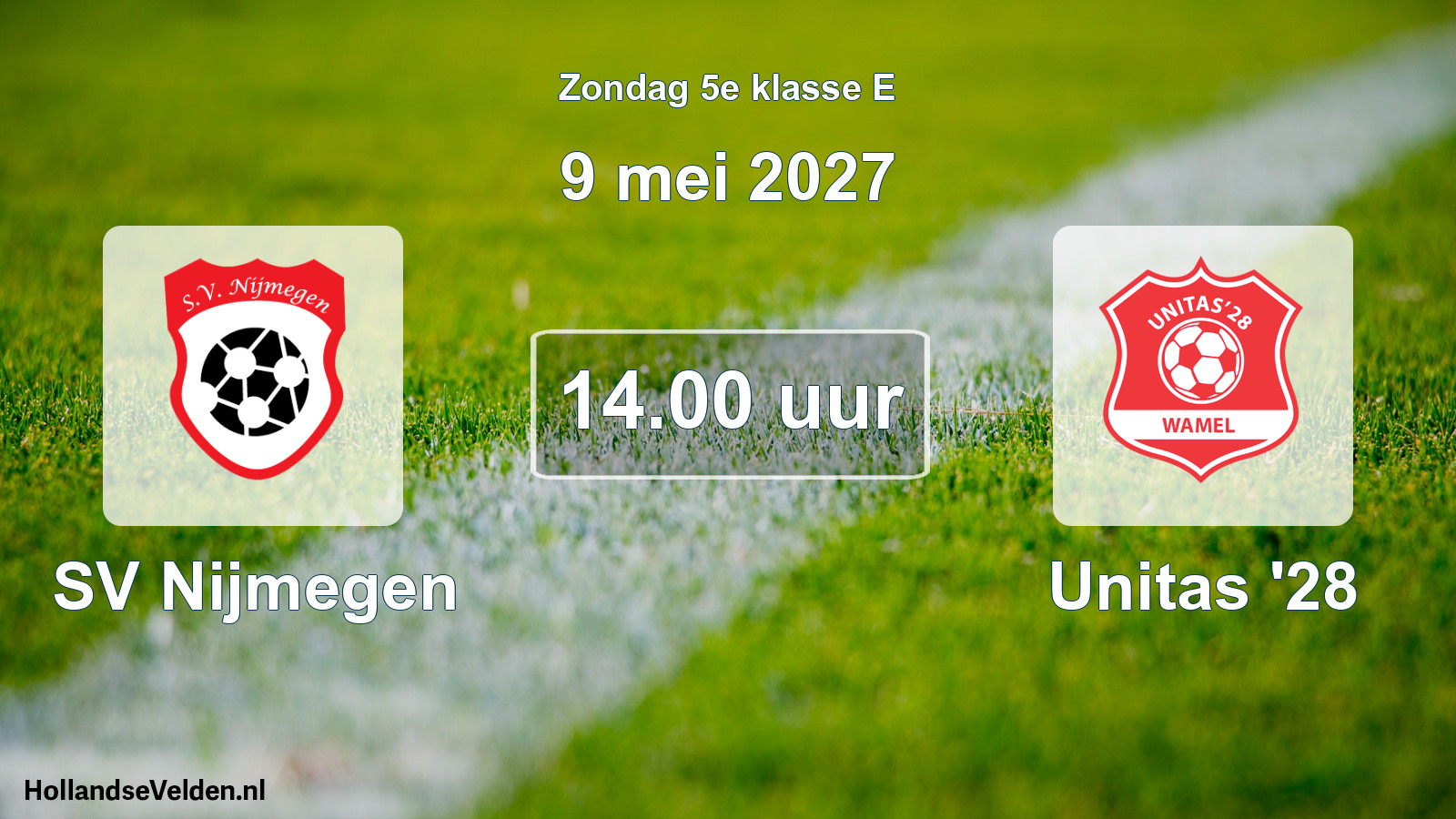 Geplande wedstrijd: SV Nijmegen - Unitas '28 (9 mei 2027)
