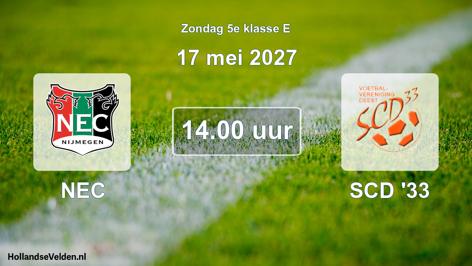Geplande wedstrijd: NEC - SCD '33 (17 mei 2027)