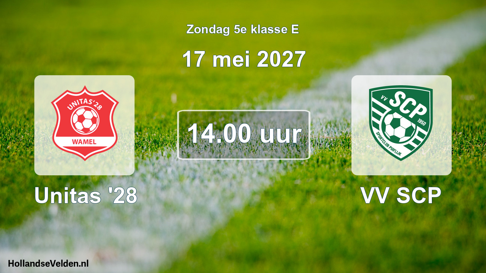 Geplande wedstrijd: Unitas '28 - VV SCP (17 mei 2027)