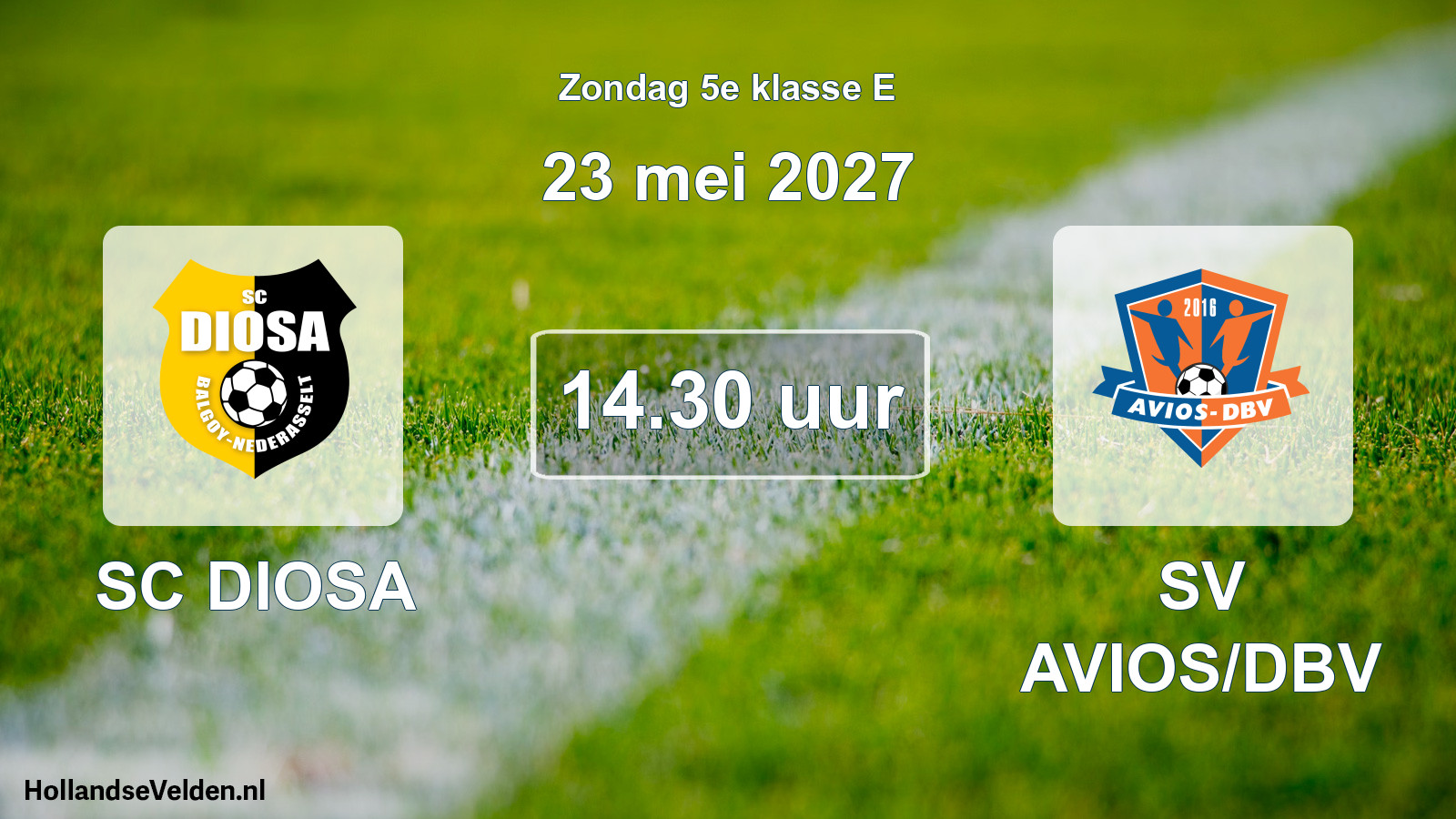 Geplande wedstrijd: SC DIOSA - SV AVIOS/DBV (23 mei 2027)