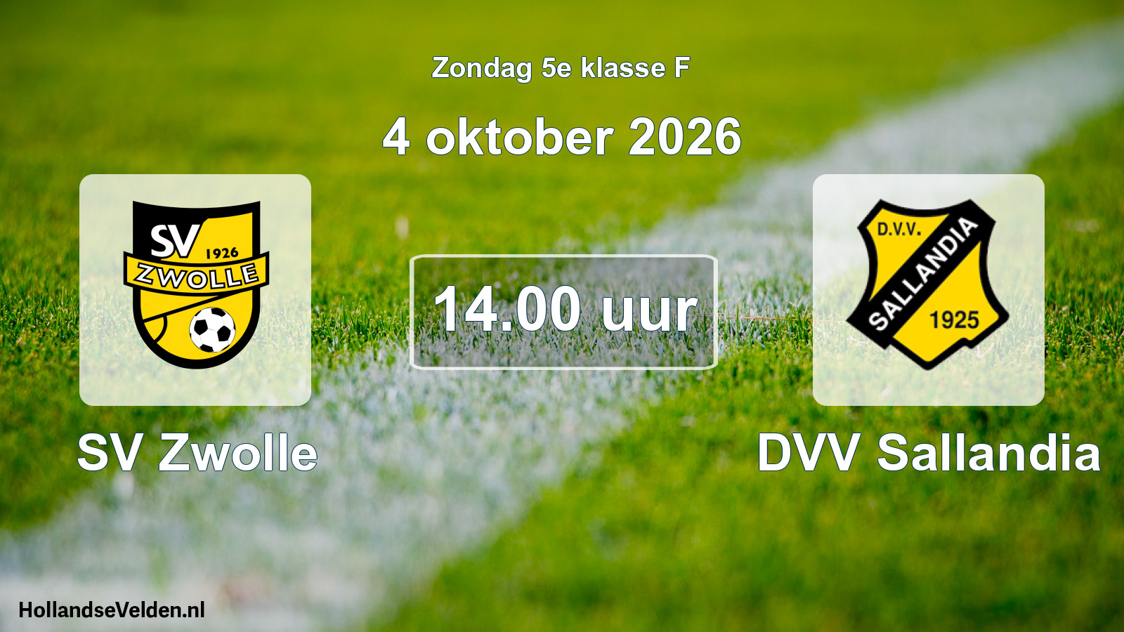 Geplande wedstrijd: SV Zwolle - DVV Sallandia (4 oktober 2026)