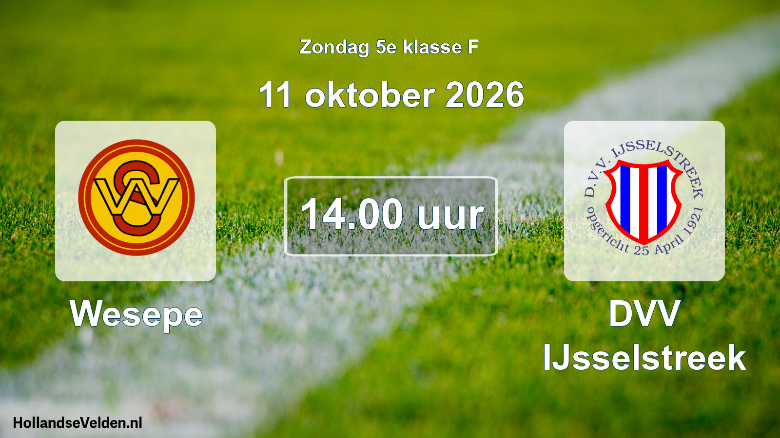 Geplande wedstrijd: Wesepe - DVV IJsselstreek (11 oktober 2026)