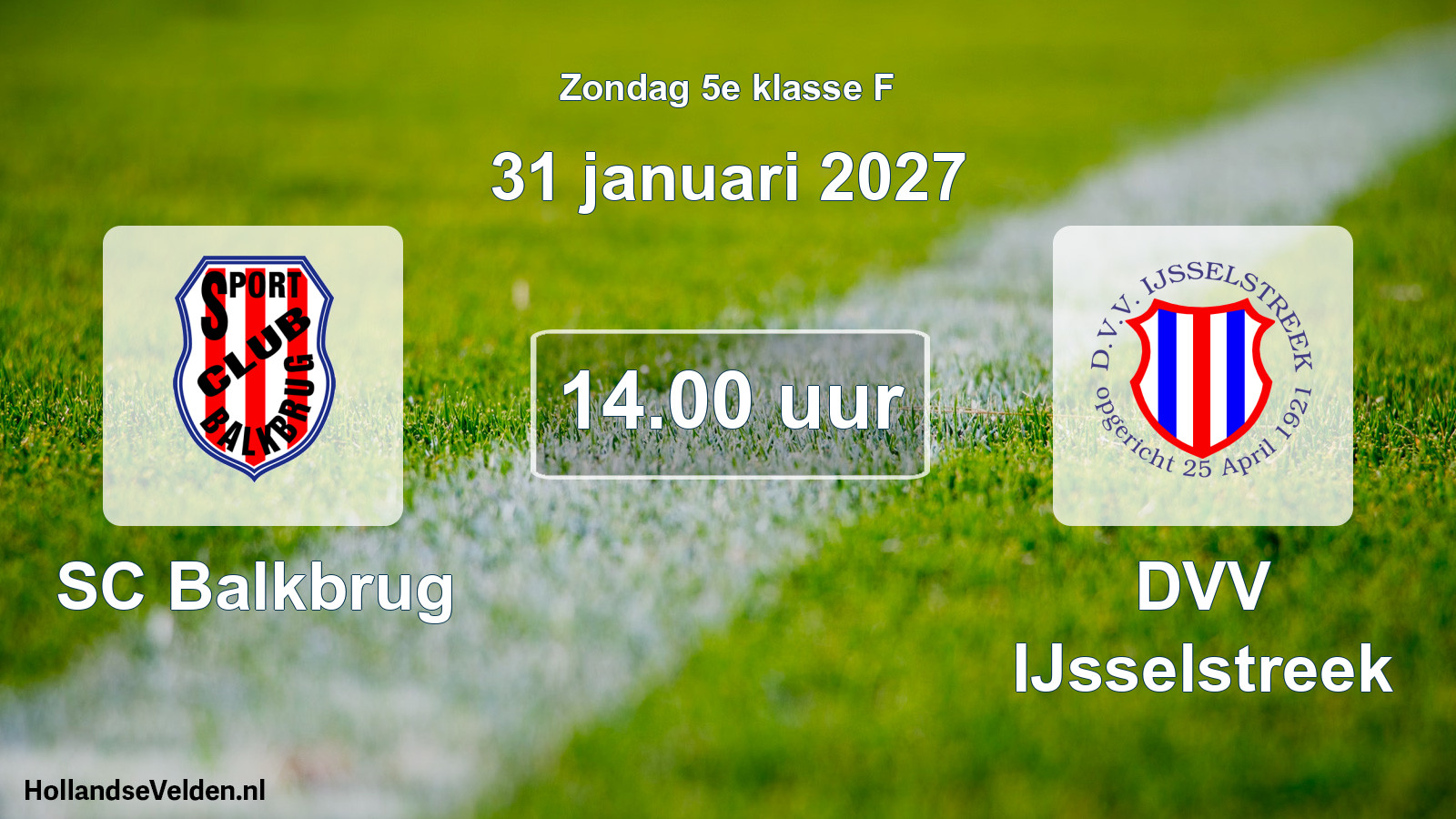 Geplande wedstrijd: SC Balkbrug - DVV IJsselstreek (31 januari 2027)
