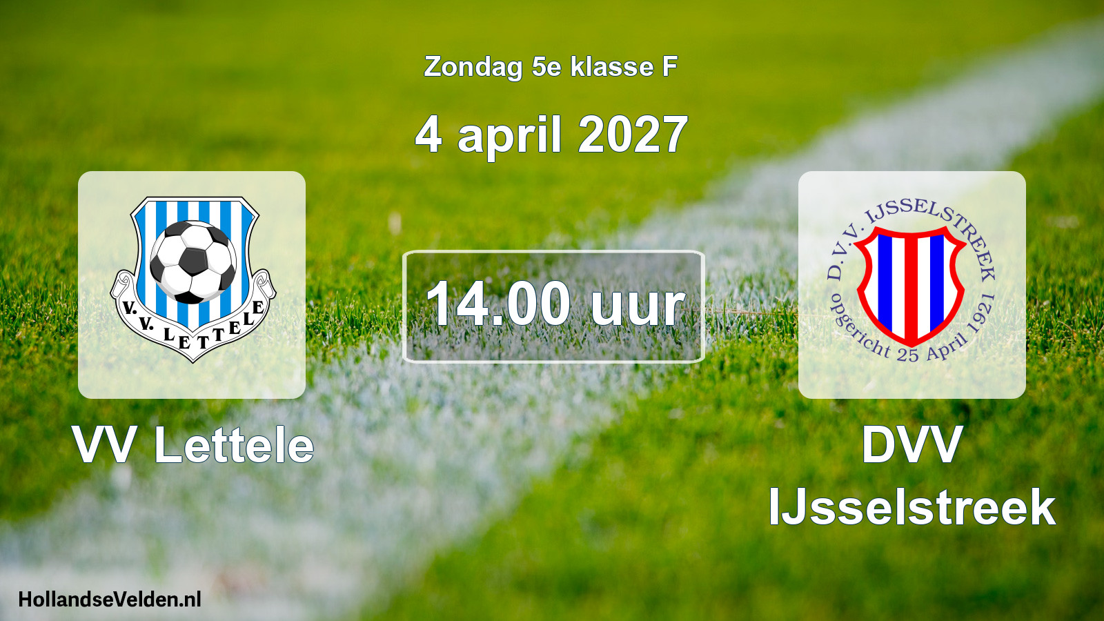 Geplande wedstrijd: VV Lettele - DVV IJsselstreek (4 april 2027)