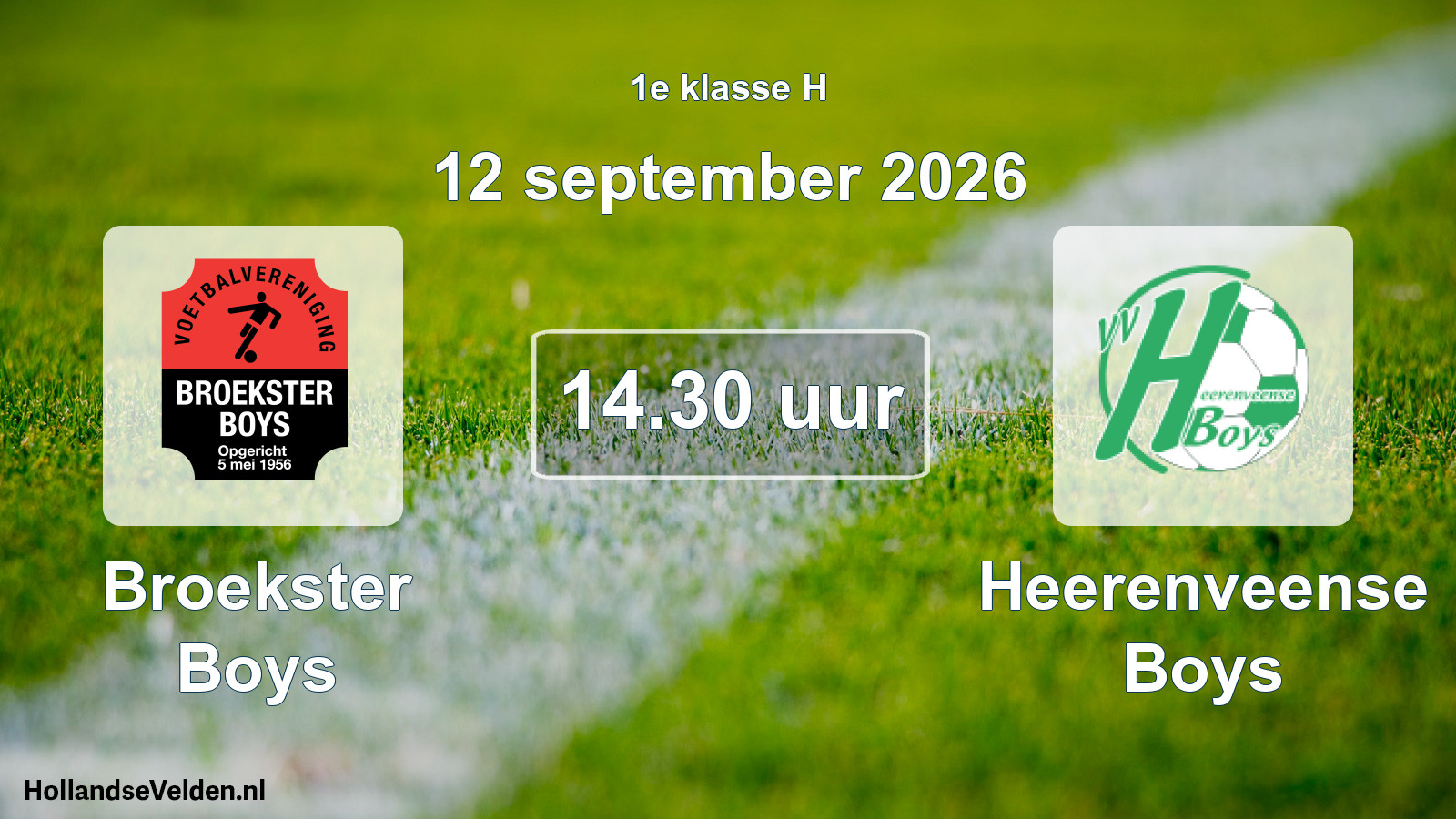 Geplande wedstrijd: Broekster Boys - Heerenveense Boys (12 september 2026)