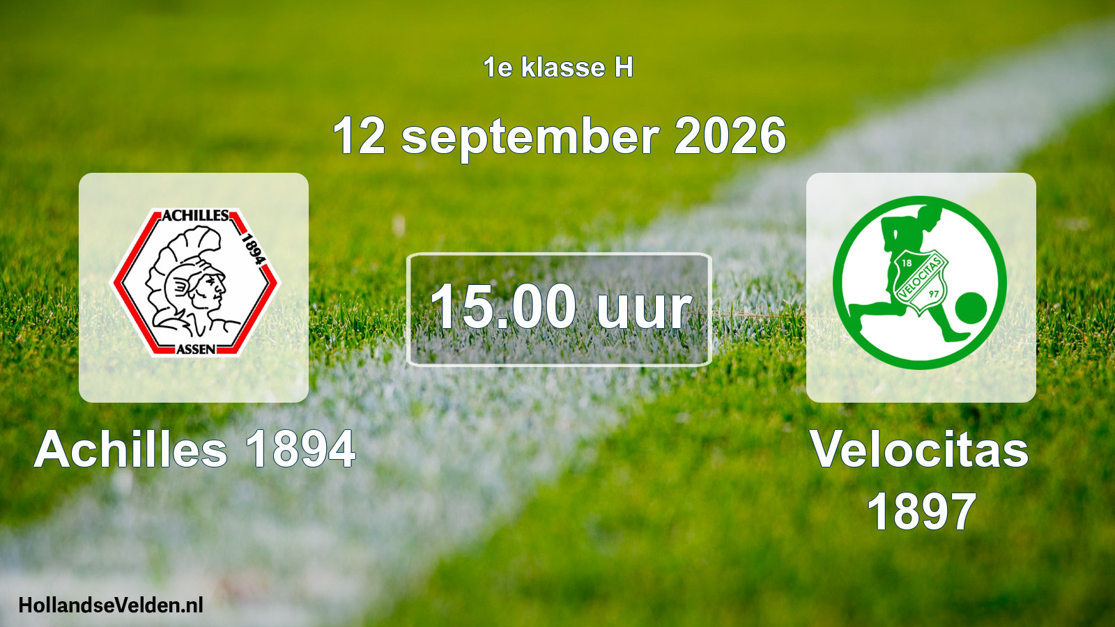 Geplande wedstrijd: Achilles 1894 - Velocitas 1897 (12 september 2026)