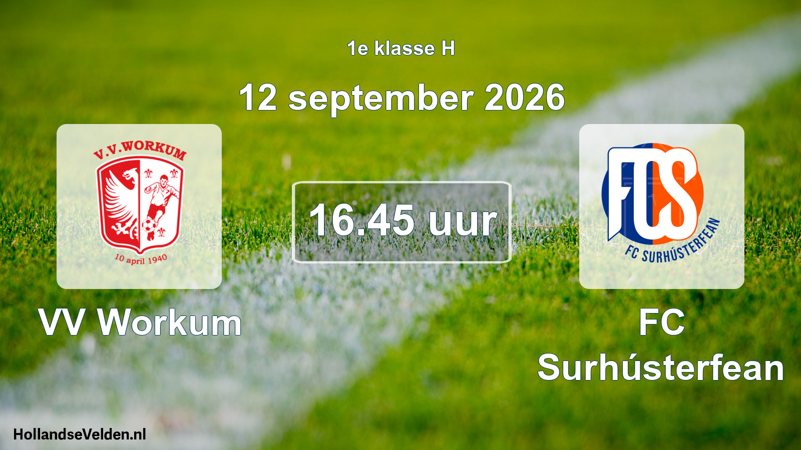 Geplande wedstrijd: VV Workum - FC Surhústerfean (12 september 2026)