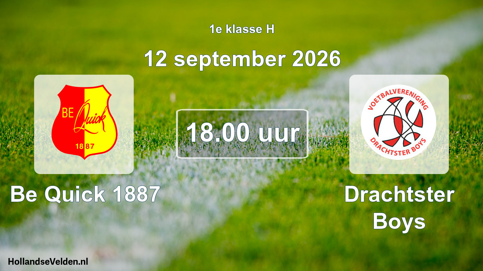 Geplande wedstrijd: Be Quick 1887 - Drachtster Boys (12 september 2026)