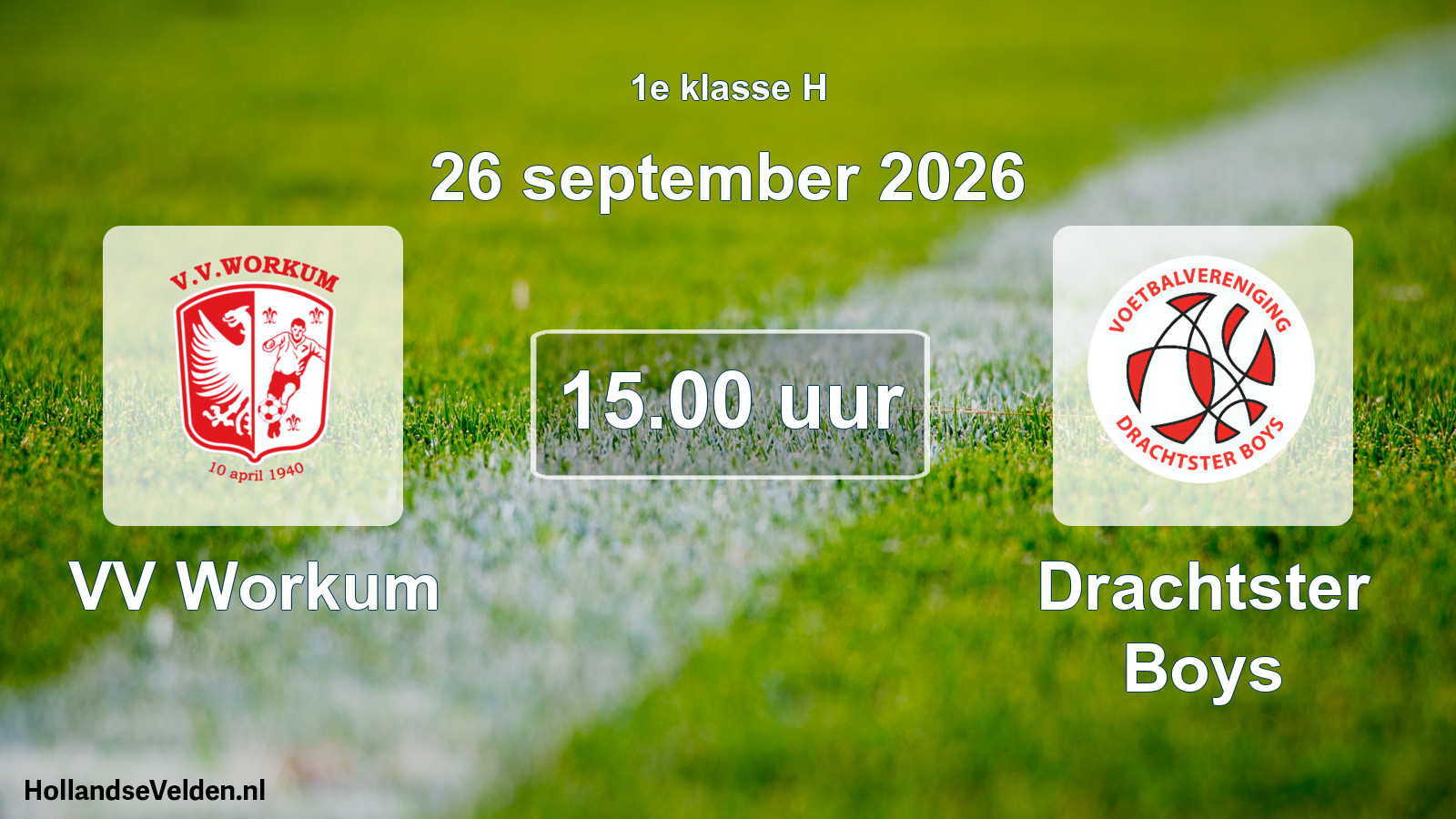 Geplande wedstrijd: VV Workum - Drachtster Boys (26 september 2026)