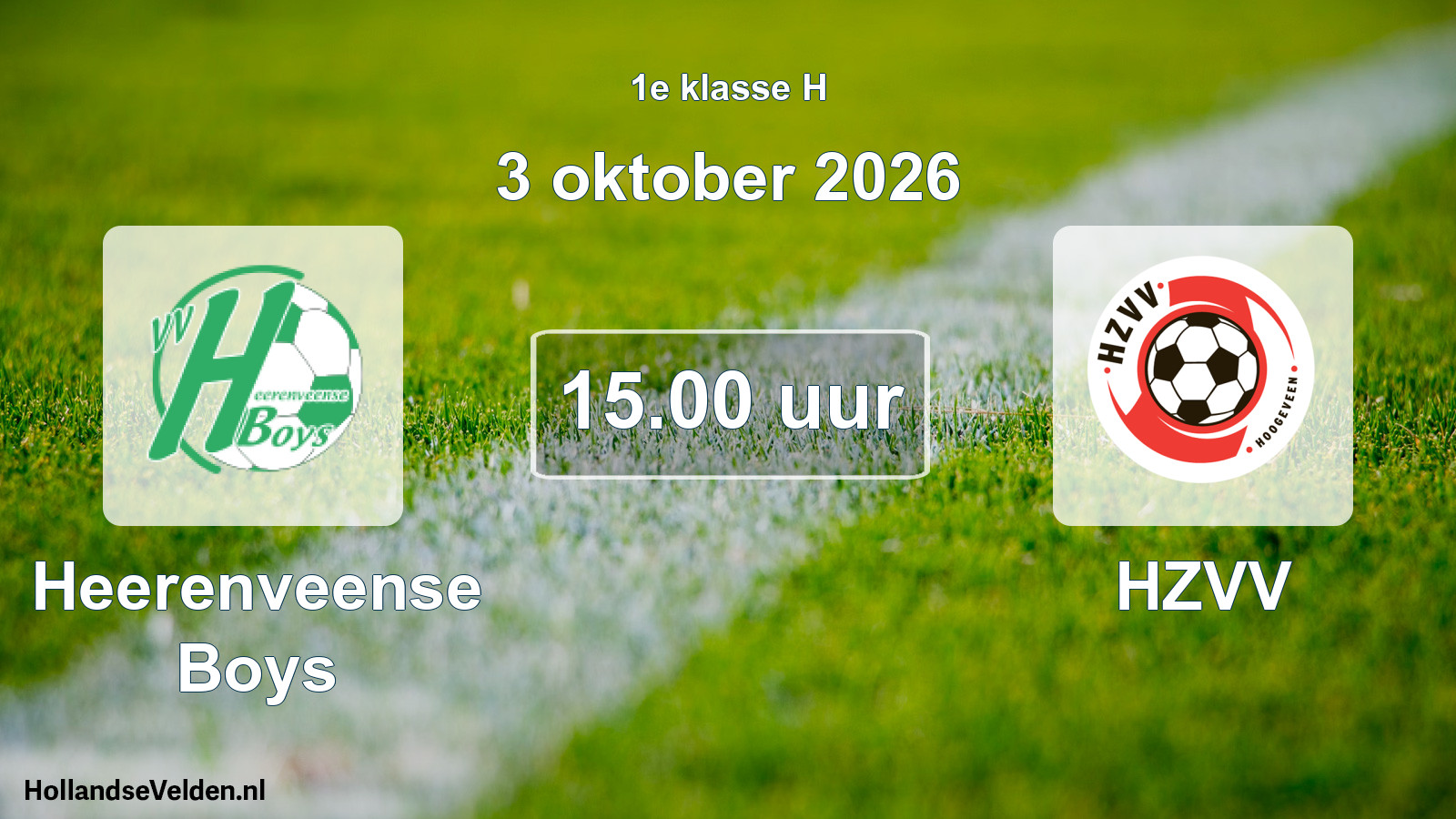 Geplande wedstrijd: Heerenveense Boys - HZVV (3 oktober 2026)