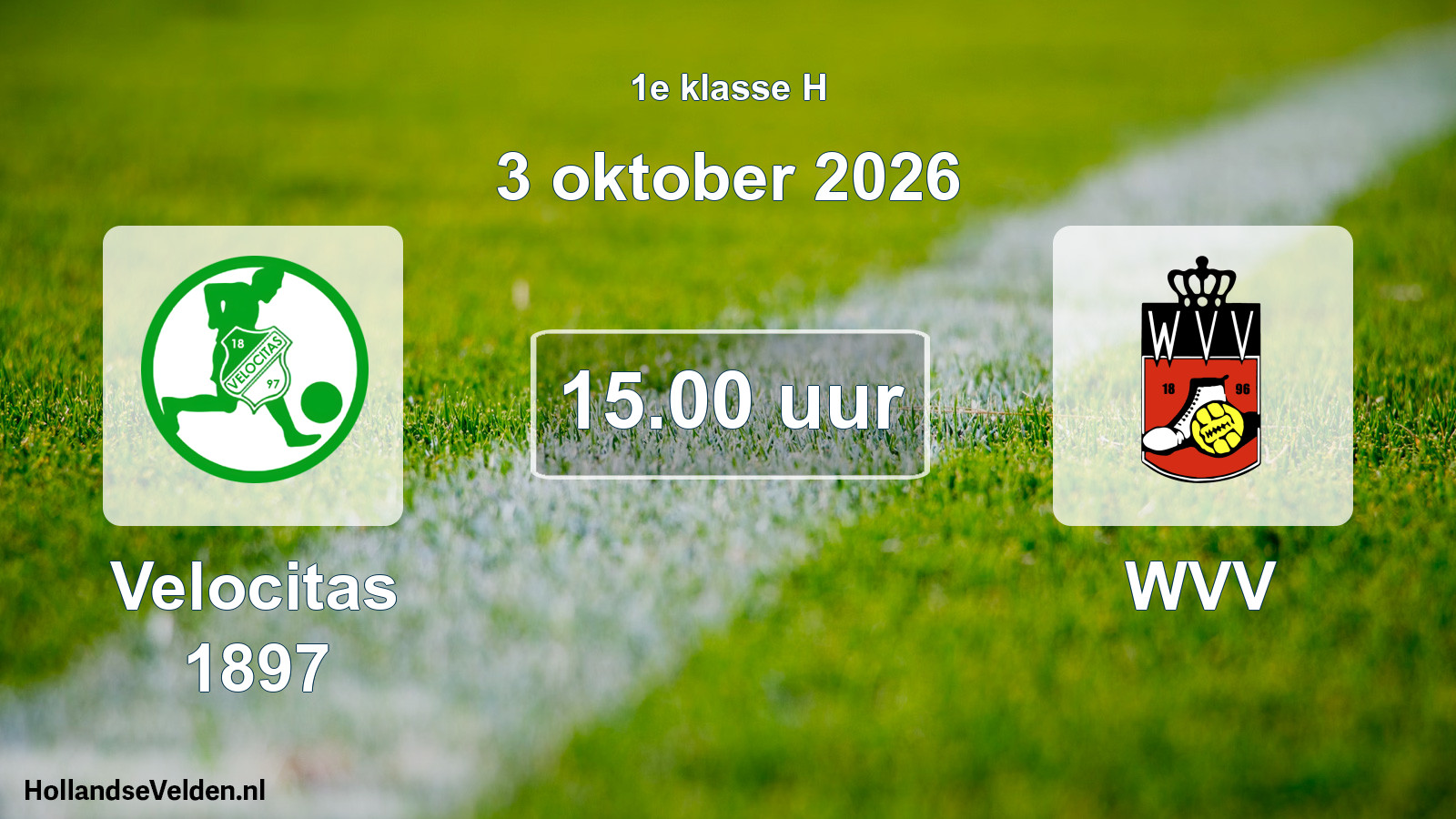 Geplande wedstrijd: Velocitas 1897 - WVV (3 oktober 2026)