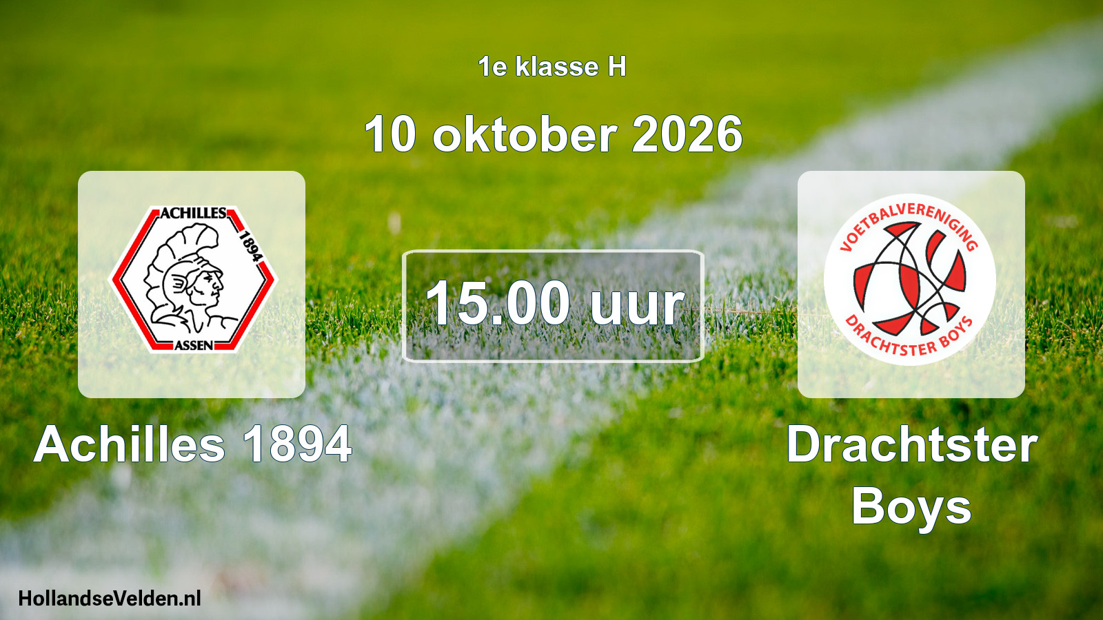 Geplande wedstrijd: Achilles 1894 - Drachtster Boys (10 oktober 2026)