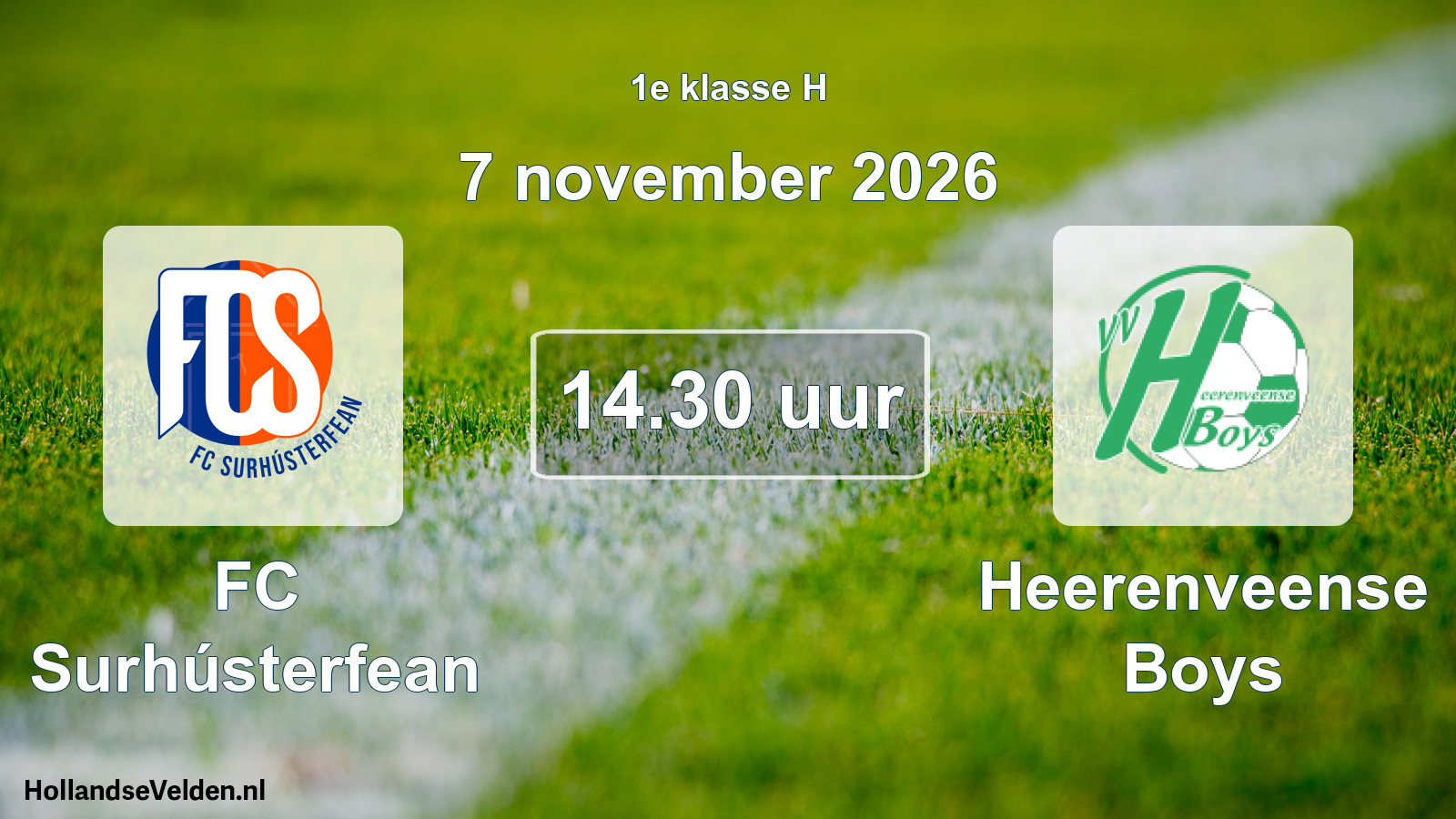 Geplande wedstrijd: FC Surhústerfean - Heerenveense Boys (7 november 2026)