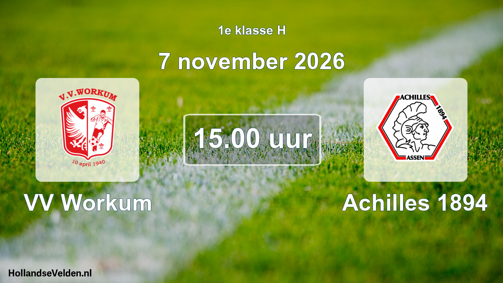 Geplande wedstrijd: VV Workum - Achilles 1894 (7 november 2026)