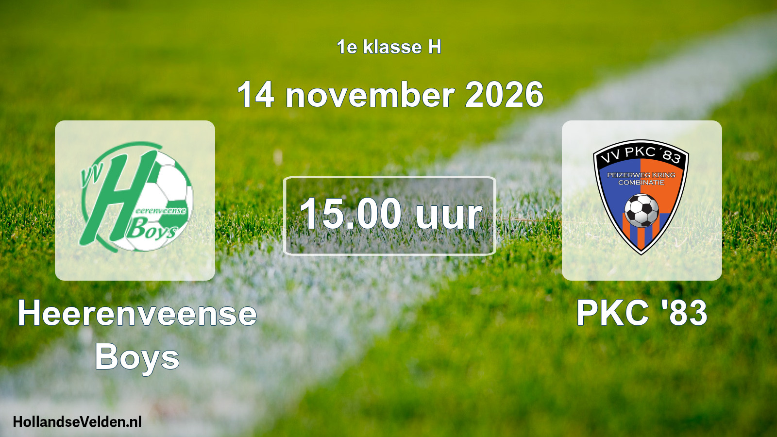 Scheduled Match: Heerenveense Boys - PKC '83 (14 November 2026)
