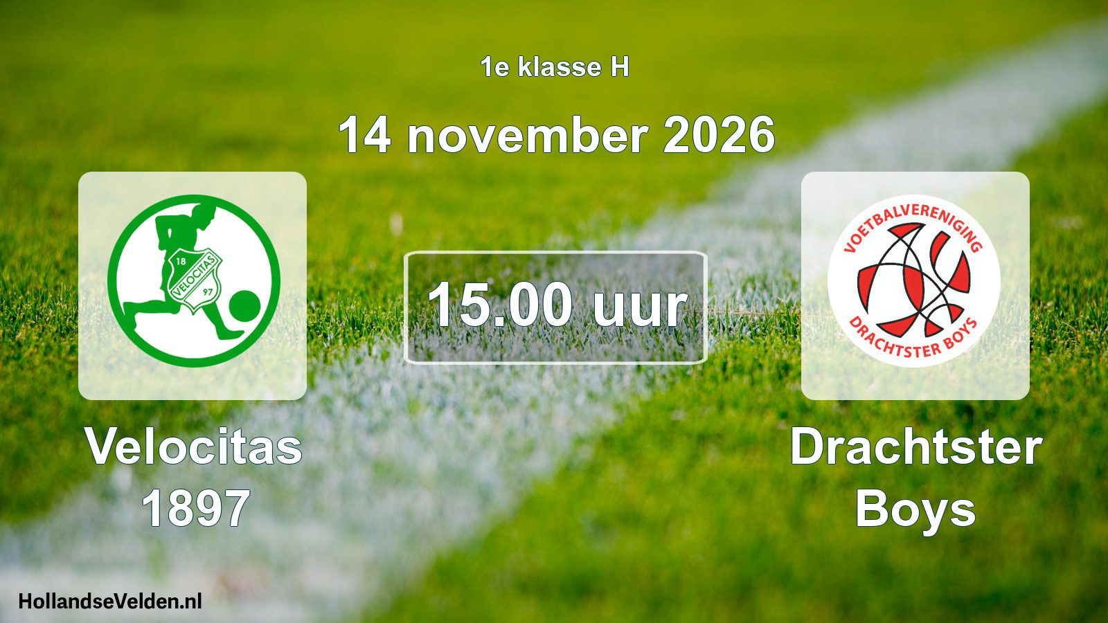 Geplande wedstrijd: Velocitas 1897 - Drachtster Boys (14 november 2026)